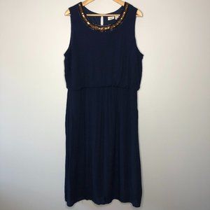 Cato Navy blue sleeveless dress w/beads -18/20W